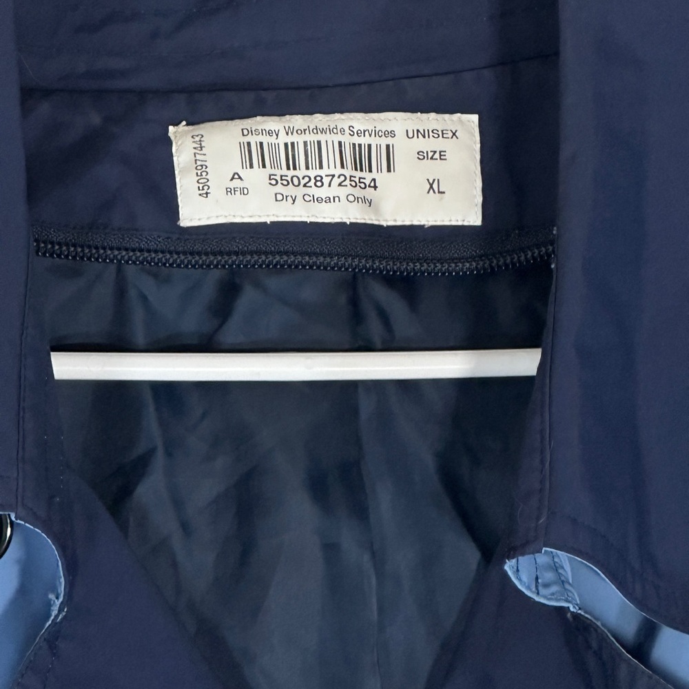 Disney Worldwide Unisex Cast Member Blue Trench Jacket Size XL Employee Coat - Picture 10 of 16